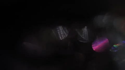 Bokeh effect with rainbow neon light, bright transition on black background Vidéo 317448190