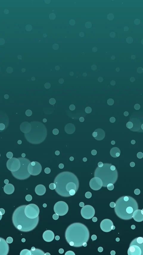 Bokeh effect with soft teal circles in motion. 2d animation Video stock 344649965