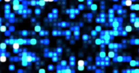 Bokeh effect technology abstract background animation with blinking blue lights Stock Footage 337432820