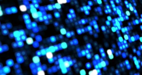 Bokeh effect technology background animation with blinking blue lights Stock Footage 337427229