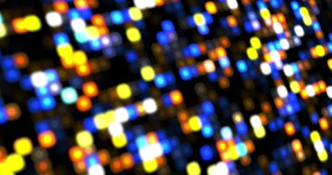 Bokeh effect technology background with blinking blue and yellow lights Stock Footage 337427230