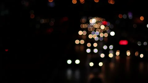 Bokeh of Evening traffic jam on road in city. Stock Footage 165434816