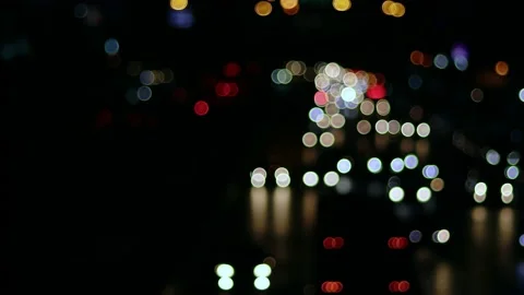 Bokeh of Evening traffic jam on road in city. Stock Footage 165435228