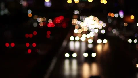 Bokeh of Evening traffic jam on road in city. Stock Footage 165435290