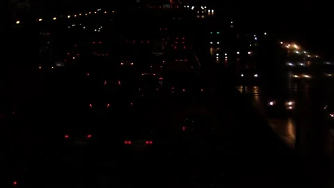 Bokeh of Evening traffic jam on road in city. Stock Footage 165436093