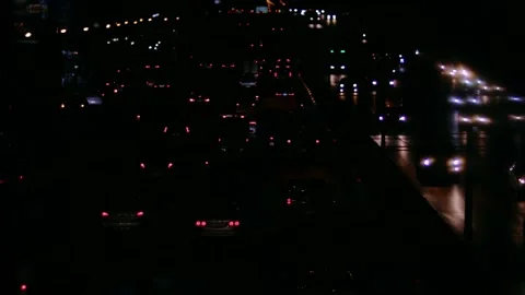 Bokeh of Evening traffic jam on road in city. Stock Footage 165436309