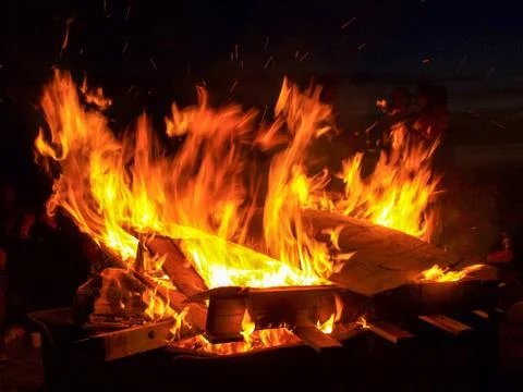 Bokeh from the fire ith blurred backgrounds Stock Photos