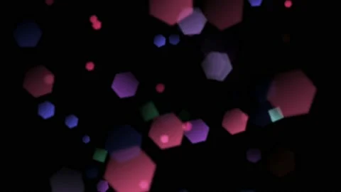 Bokeh geometric shapes motion graphics with night background Stock Footage 137838384