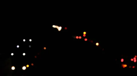 A bokeh german Freeway at night Stock Footage 43264258