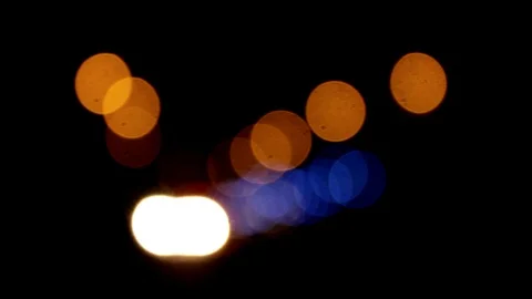 A bokeh german Freeway at night - traffic with cars Видео 112219633