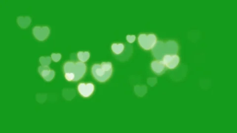 Bokeh hearts motion graphics with green screen background Stock Footage 137838387