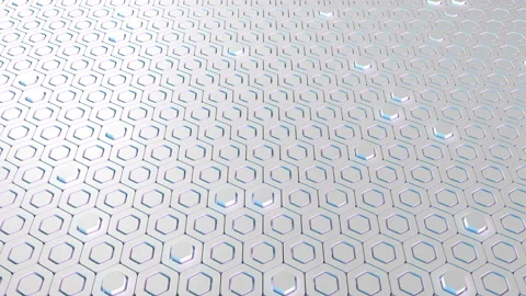 Bokeh with hexagonal shape. Bright clean hexagonal grid surface. Random motion. Stock Footage 119646996