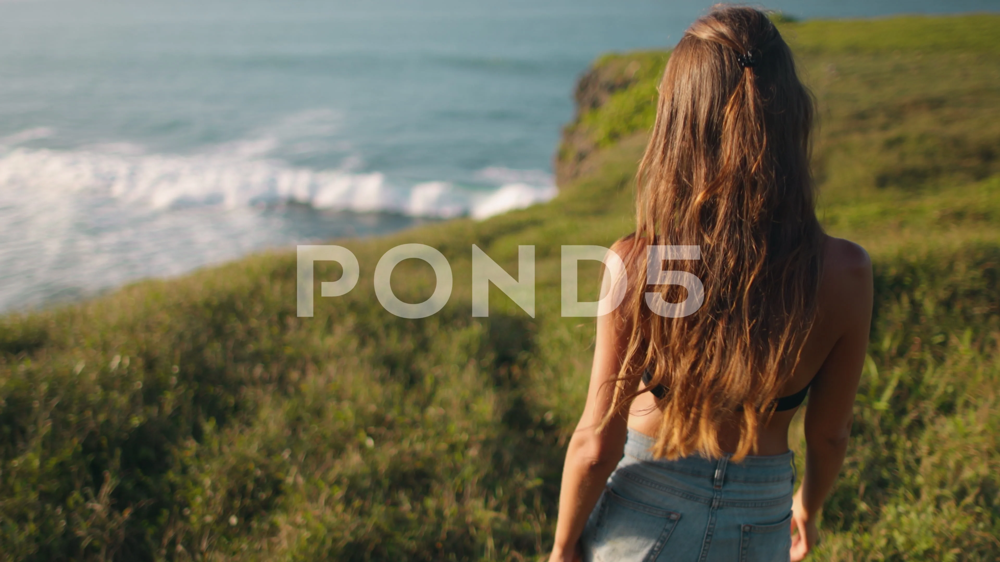 Bokeh Indonesia Wild Beach: woman hiking... | Stock Video | Pond5