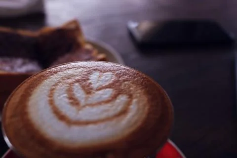 Bokeh of latte Stock Photos