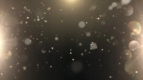 Bokeh light background with golden sparkles. Soft glowing particles for festive Video stock 339646470