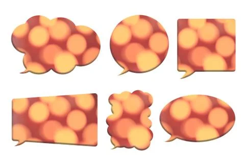 Bokeh light in bubble speech shape isolated on white Stock Illustration