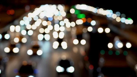 Bokeh light from car on the road in night Stock Footage 116383856