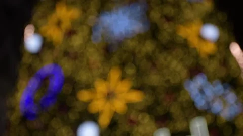 Bokeh light Chritmas tree light in bankok no 5 Stock Footage 166086683