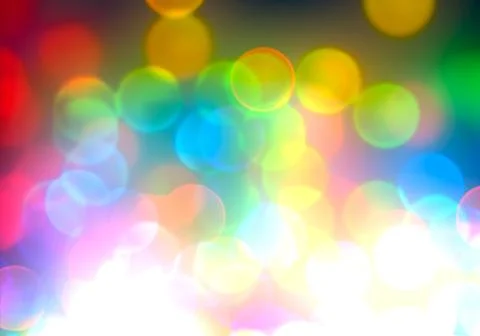 Bokeh of light on dark background. Various colorful patterns. Stock Illustration