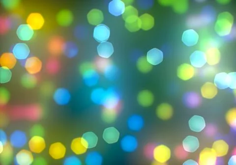 Bokeh of light on dark background. Various colorful patterns. Stock Illustration