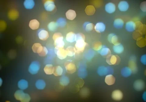 Bokeh of light on dark background. Various colorful patterns. Illustrazione stock