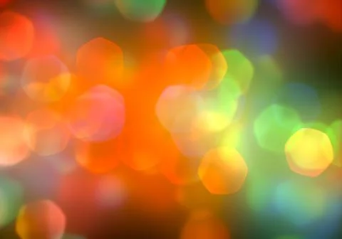 Bokeh of light on dark background. Various colorful patterns. Stock Illustration
