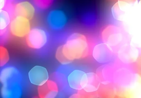 Bokeh of light on dark background. Various colorful patterns. Stock Illustration