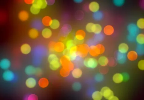 Bokeh of light on dark background. Various colorful patterns. Stock Illustration