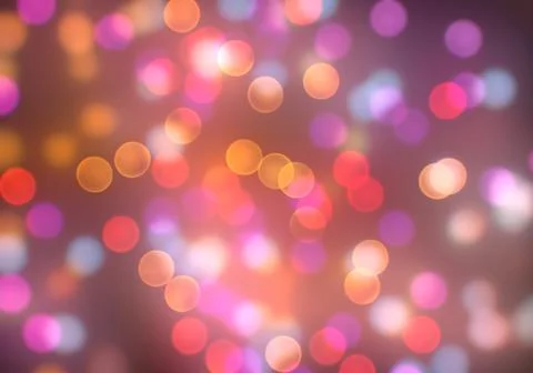 Bokeh of light on dark background. Various colorful patterns. Stock Illustration