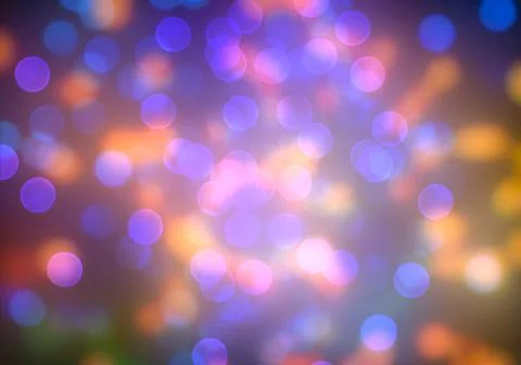Bokeh of light on dark background. Various colorful patterns. Stock Illustration