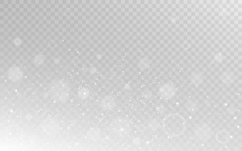 Bokeh light effect. White sparks and dust. Silver particles texture. Magic Stock Illustration