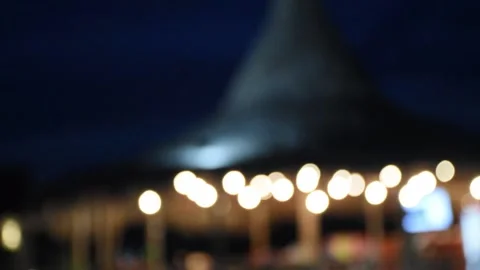 Bokeh light at night in resort Stock Footage 139790807
