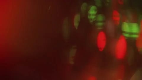 Bokeh light overlay blur circles glow green red Video stock 194367482