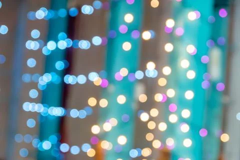 Bokeh light pattern with vertical teal brown stripes for digital design or Stock Photos