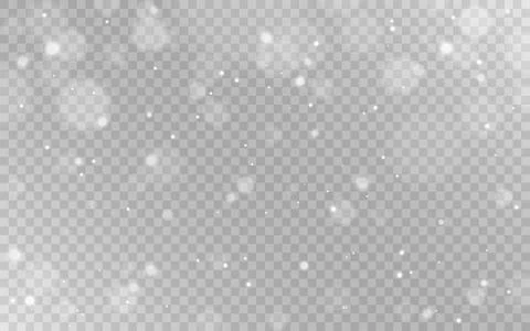 Bokeh light. White particles effect. Bright silver circles. Shining dust Stock-Illustration