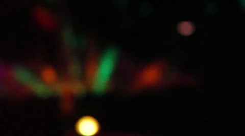 Bokeh, lights and spotlight. Blurred silhuette of dancing man. Stock Footage 44443426