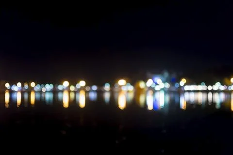 Bokeh lights background of town Stock Photos