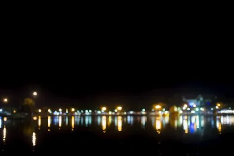 Bokeh lights background of town Stock Photos