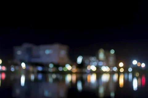 Bokeh lights background of town Stock Photos