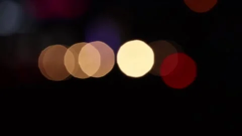 Bokeh Lights With Black Background In Motion Moving Across The Screen Stock Footage 146032426