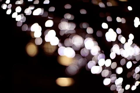 Bokeh of lights on black background Stock Photos