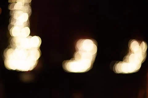 Bokeh lights on black background Stock Photos