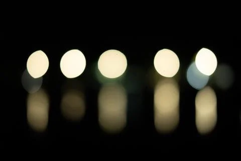Bokeh lights - Black background Stock Photos