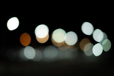 Bokeh lights - Black background Stock Photos