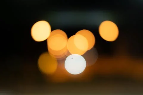 Bokeh lights - Black background Stock Photos