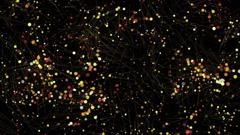Bokeh lights with connecting lines motion graphics with night background Stock Footage 209566062