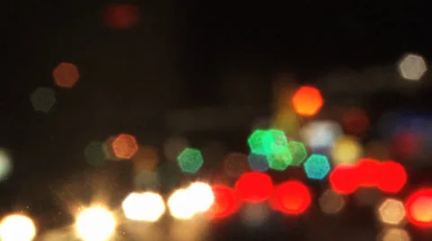 Bokeh Lights (Driving View) 스톡 동영상 35699297
