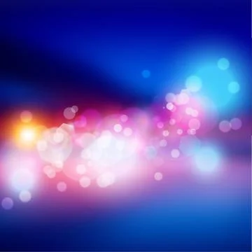 Bokeh lights effect on blue and pink gradient background Stock Illustration