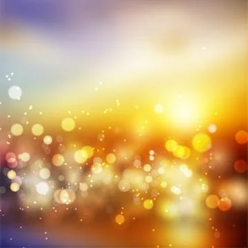 Bokeh lights effect on colorful gradient background Stock Illustration