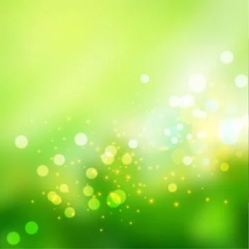 Bokeh lights effect on fresh green gradient  background Stock Illustration